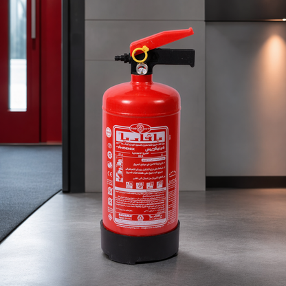 Bavaria Phoenix 3KG fire extinguisher angled view