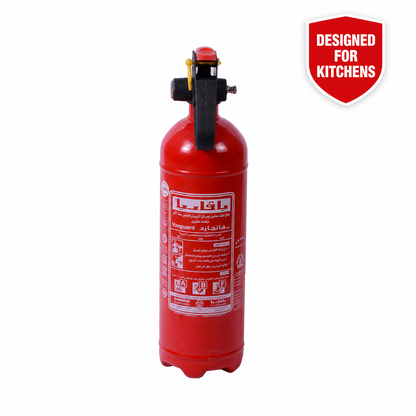 Bavaria Vanguard 2KG kitchen extinguisher with Designed for Kitchens badge